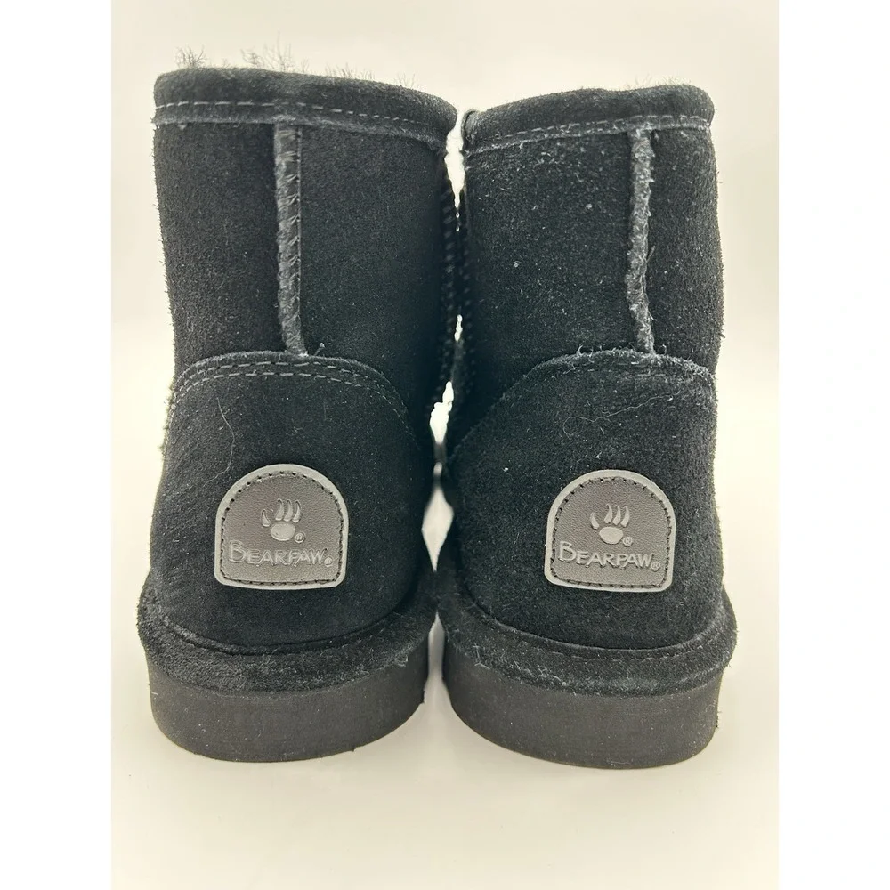 Bearpaw Womens Alyssa Boots Size 10 Black Suede Booties Sheepskin Fur Lined New‎